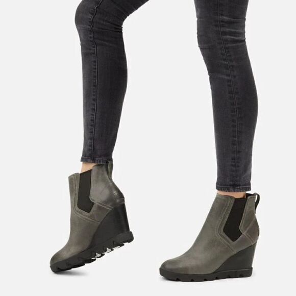 EEUC Sorel Joan Uptown Chelsea Bootie Boots in Quarry Gray Size 6 Medium - Picture 2 of 8
